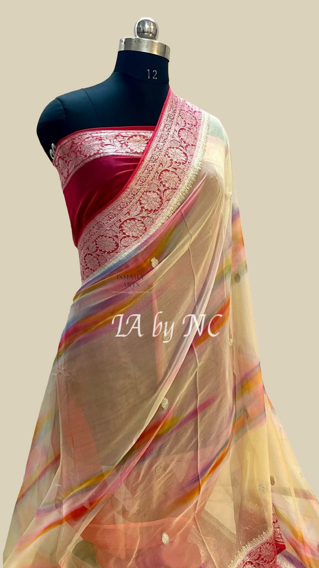 Crimson Banarasi Pure Khaddi Georgette Kadwa Saree