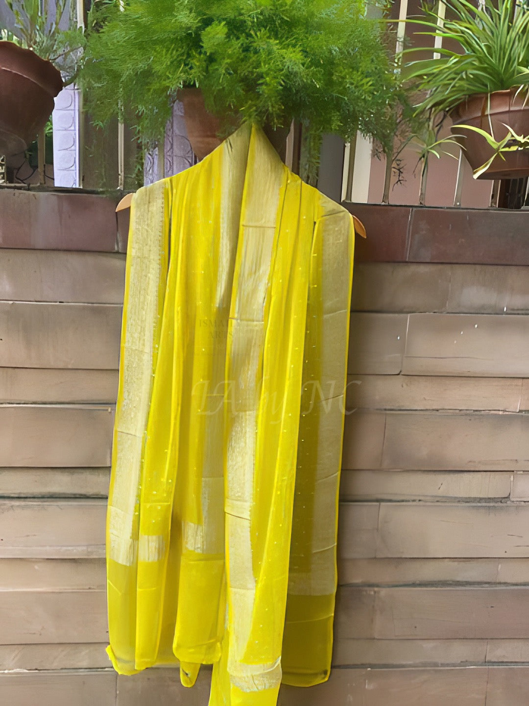 Lemon Banarasi Pure Khaddi Georgette Dupatta