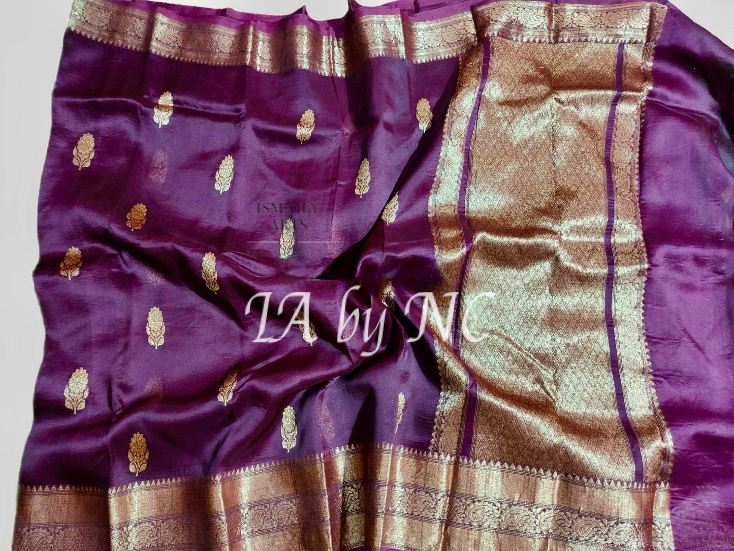 Byzantine Banarasi Pure Kora Organza Kadwa Saree