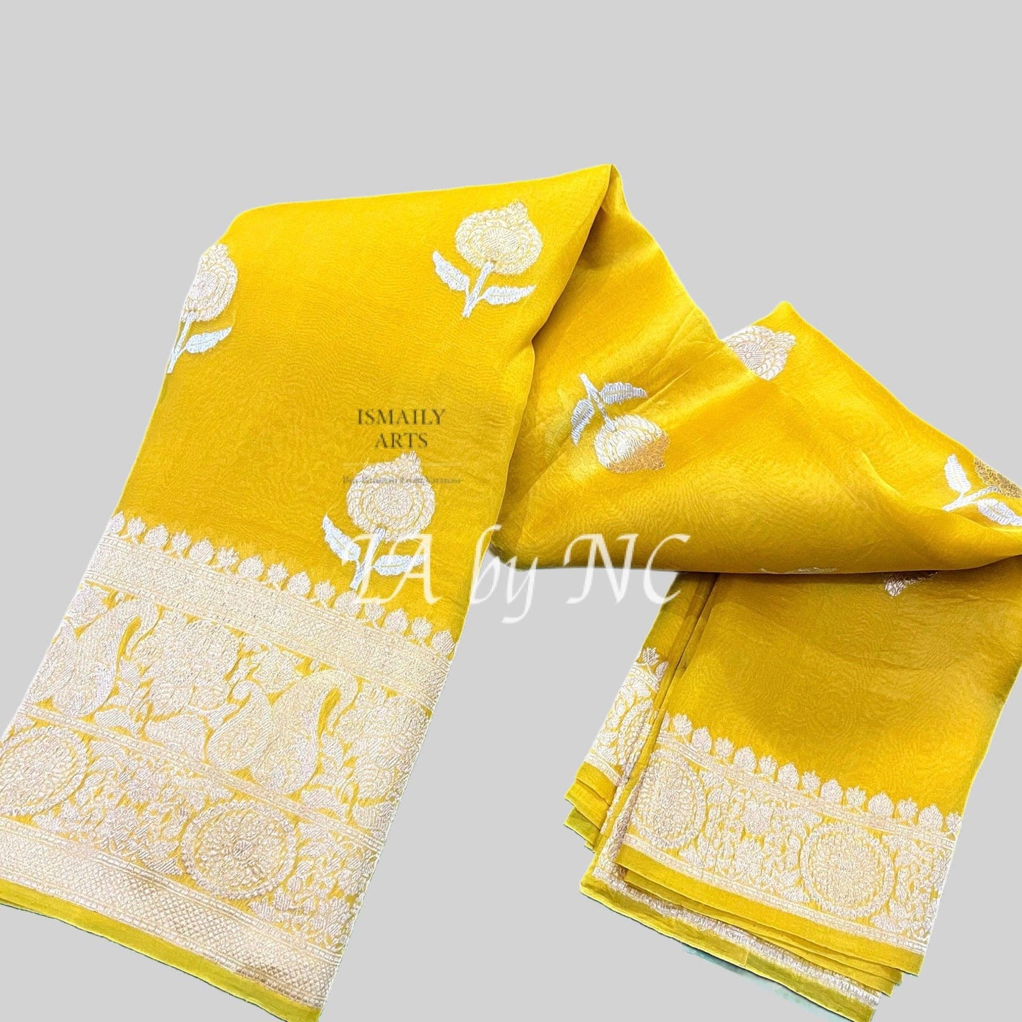 Amber Banarasi Pure Kora Organza Kadwa Saree