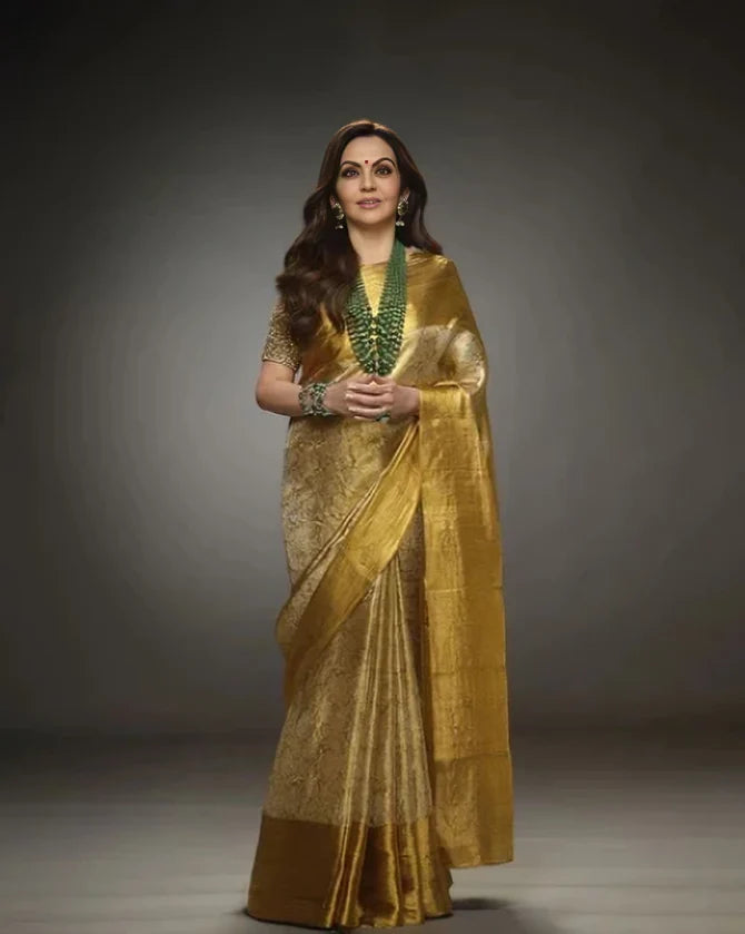 Nita Ambani inspired Banarasi Blend Tissue Brocade Saree