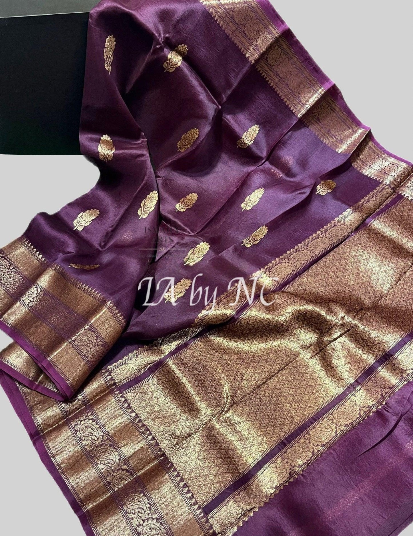 Byzantine Banarasi Pure Kora Organza Kadwa Saree
