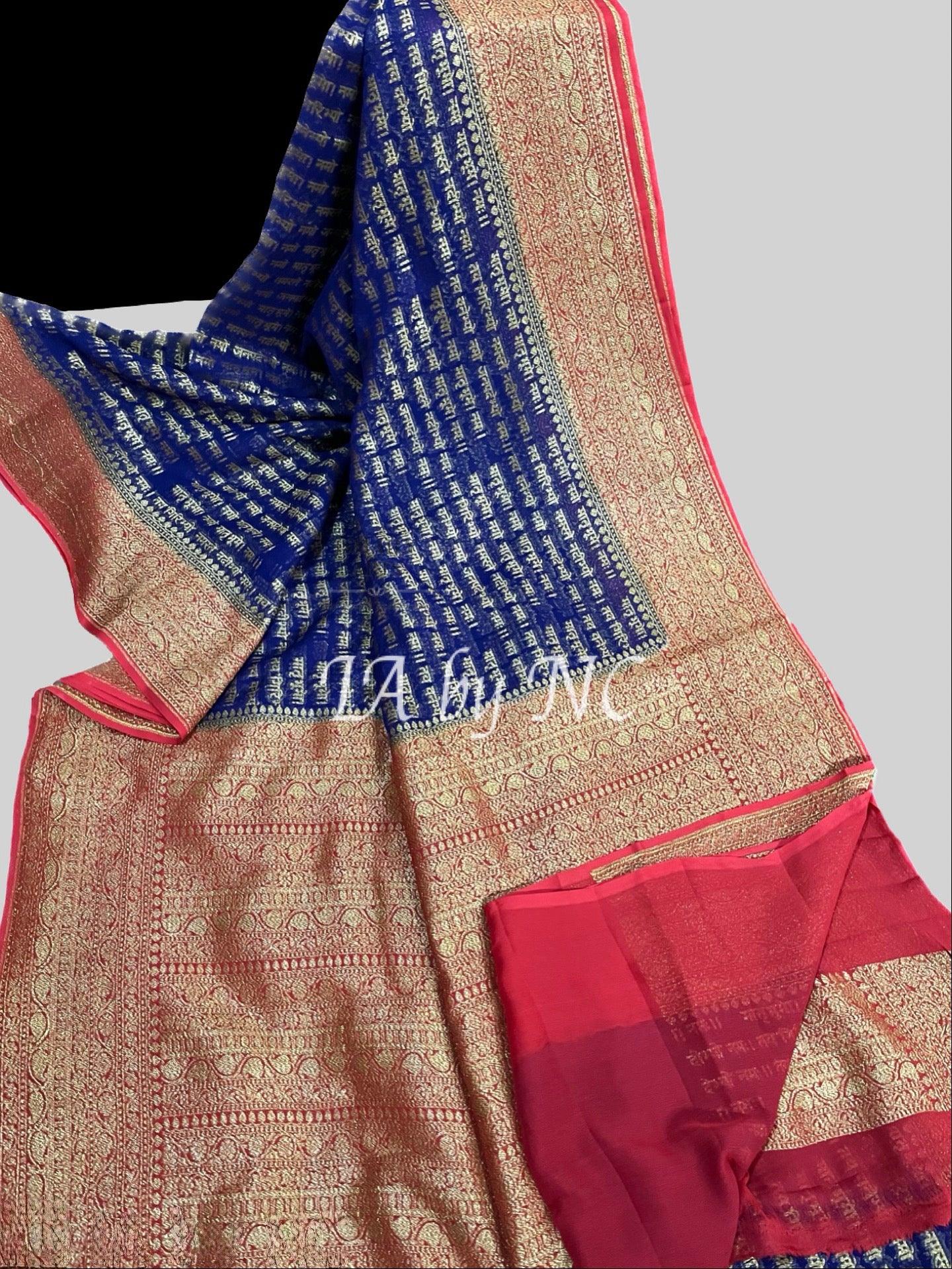 Space Banarasi Pure Khaddi Georgette Saree
