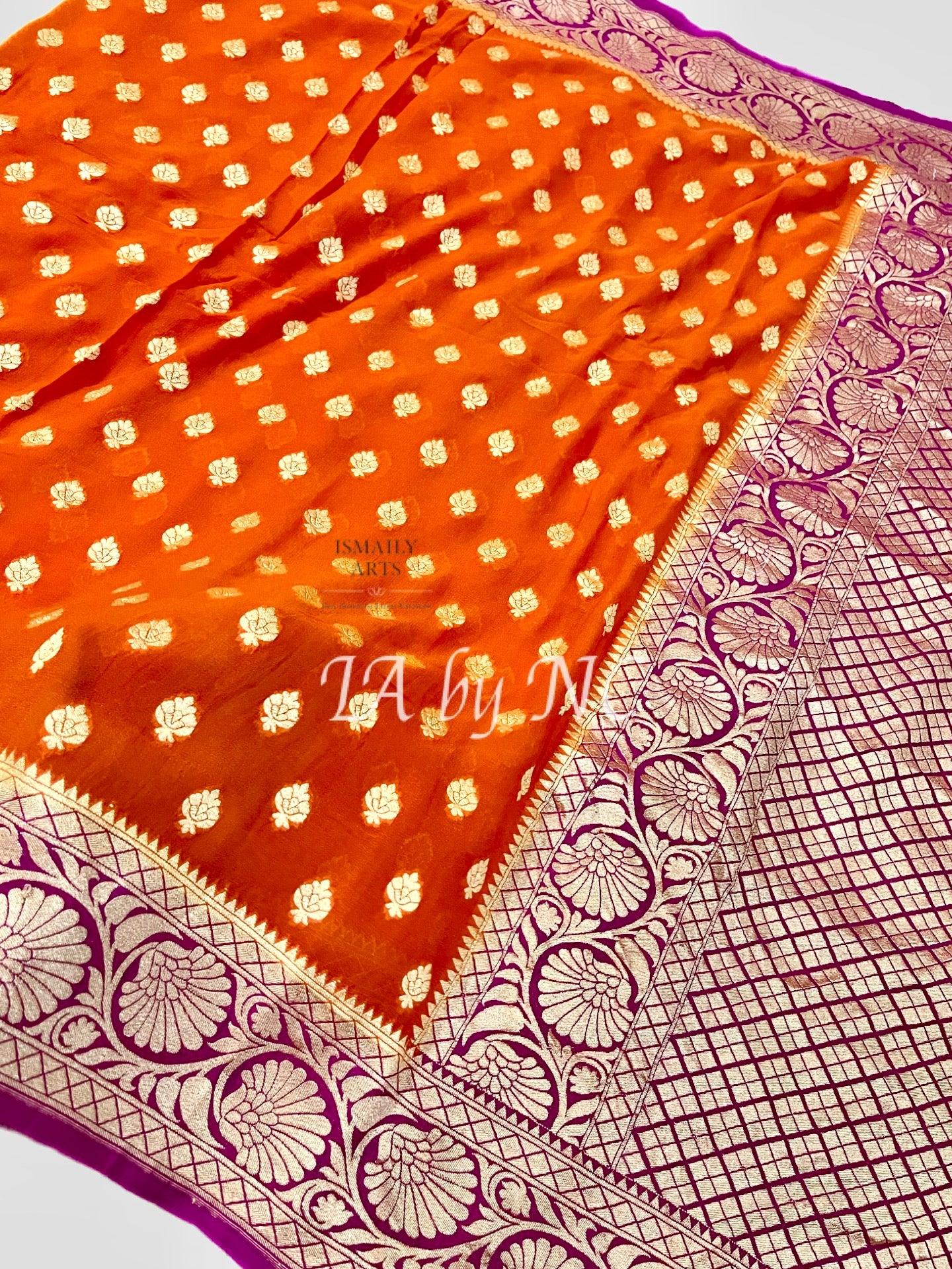 Tiger Banarasi Pure Khaddi Georgette Saree