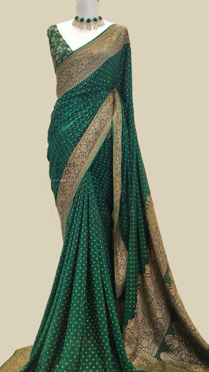 Sacramento Banarasi Pure Khaddi Crepe Georgette Saree