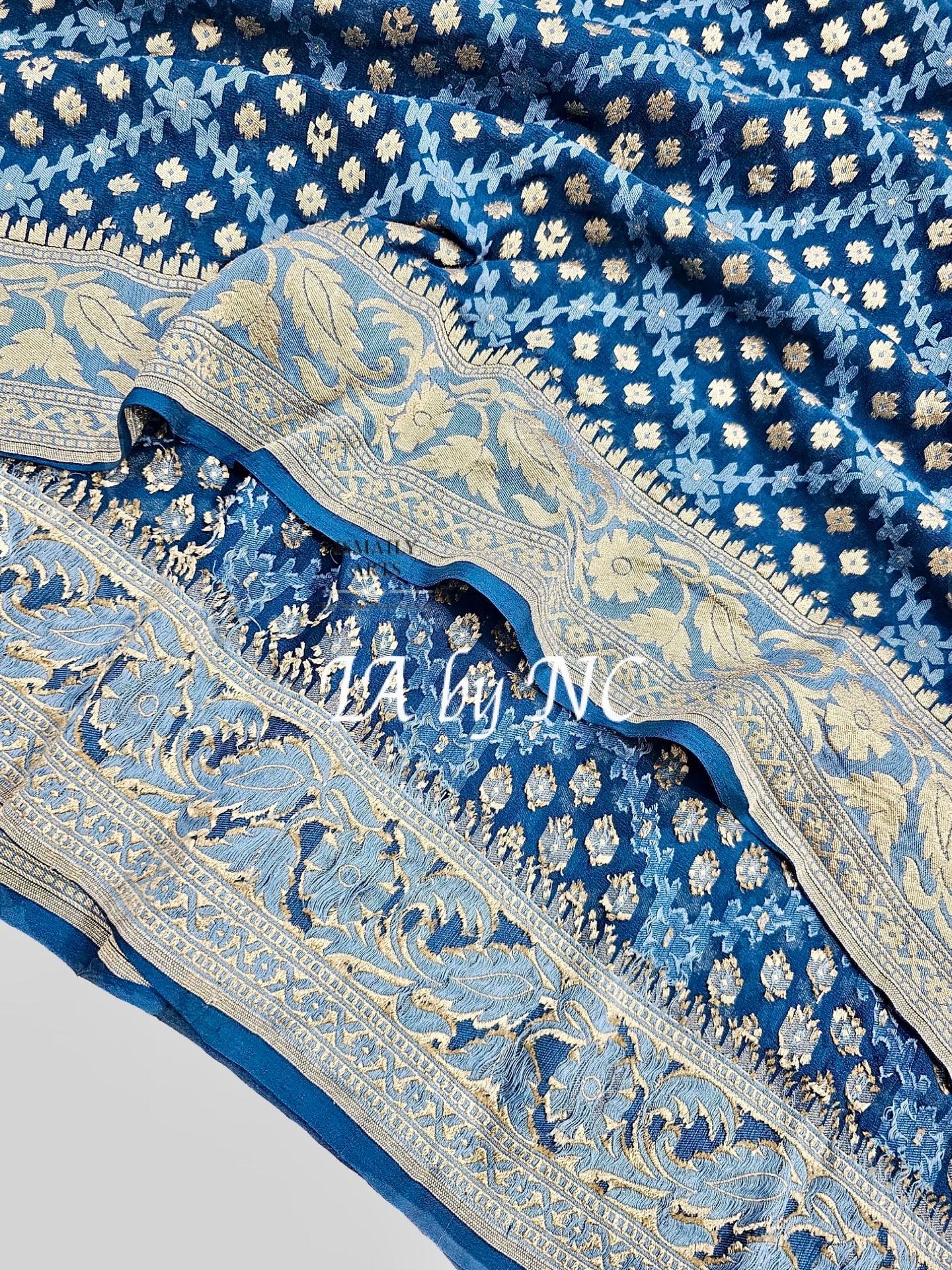 German Banarasi Pure Khaddi Georgette Saree