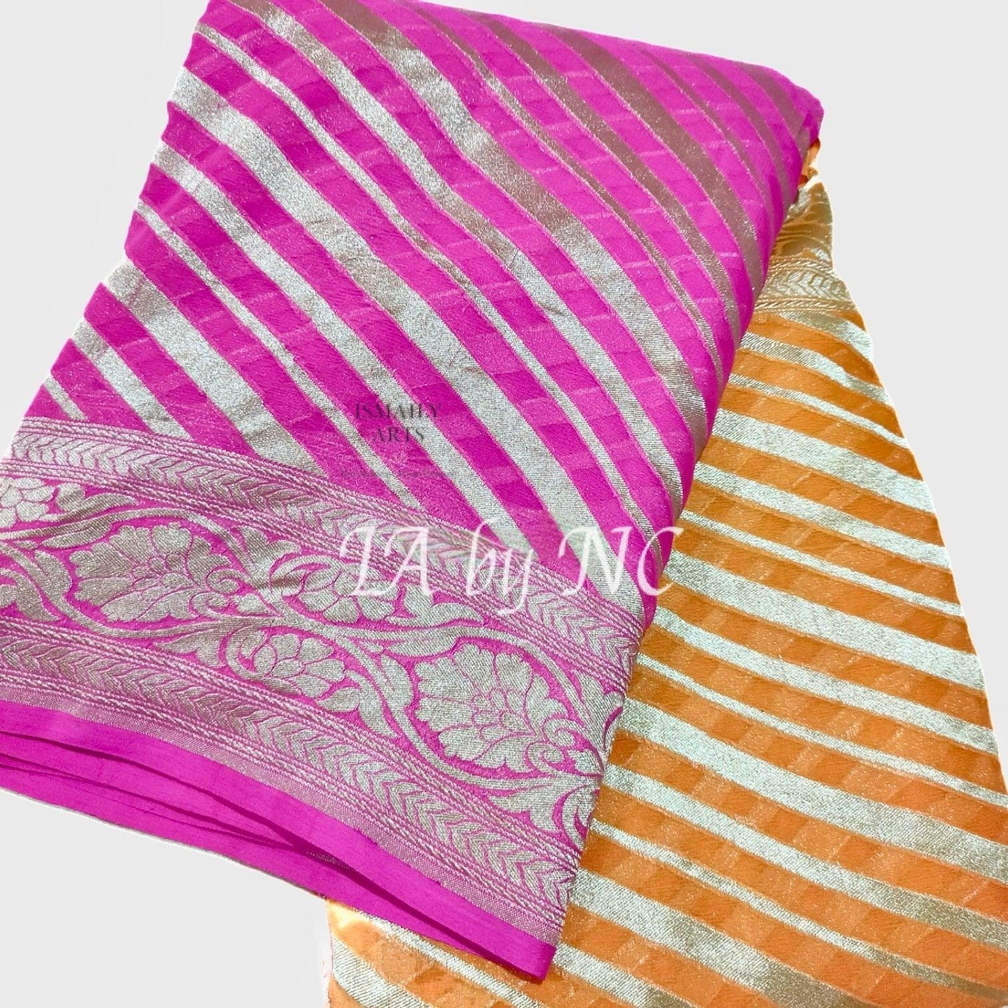 Pink Banarasi Pure Khaddi Georgette Sarees