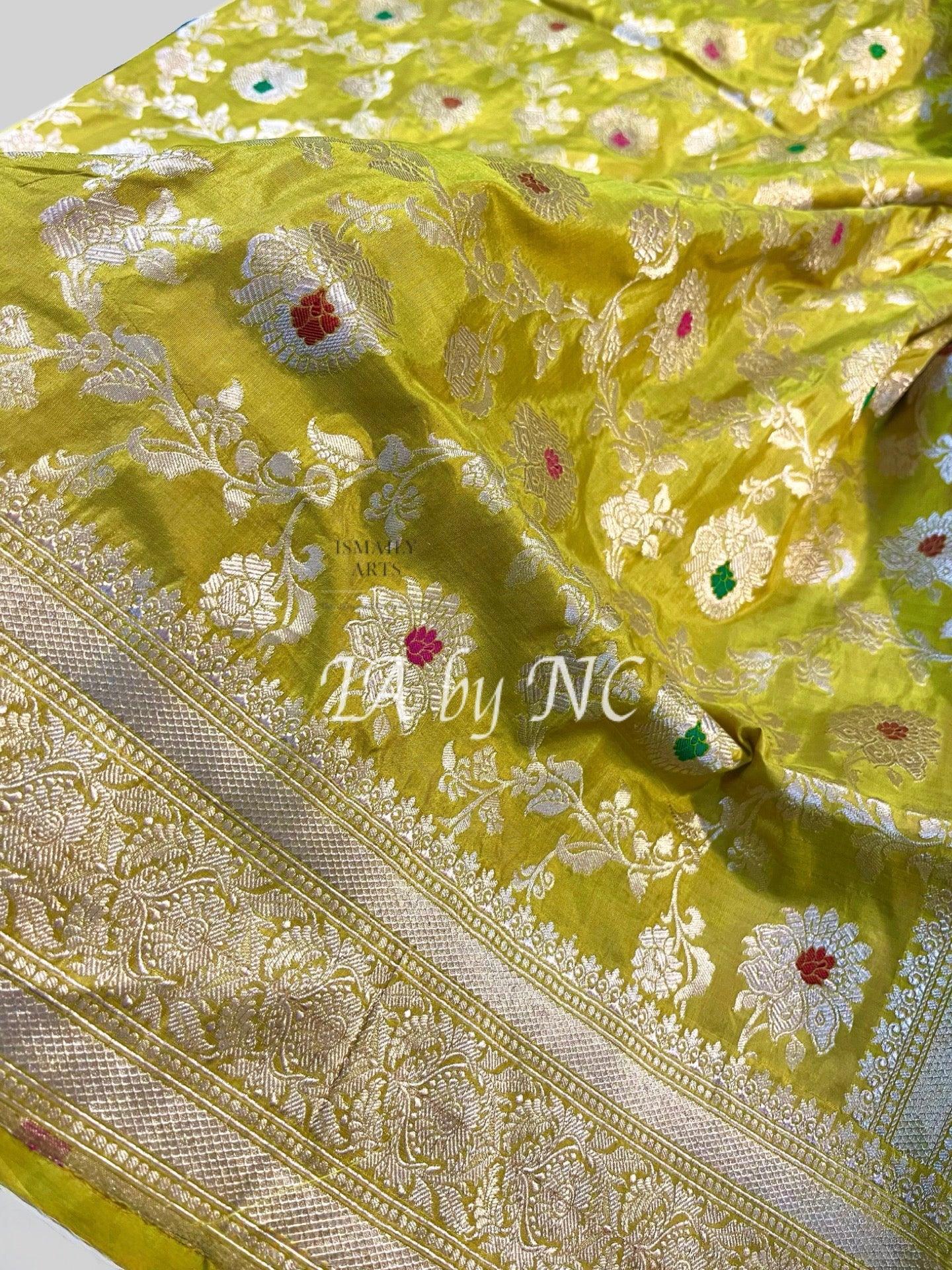 Cyber Banarasi Pure Katan Silk Meenakari Pattu Saree