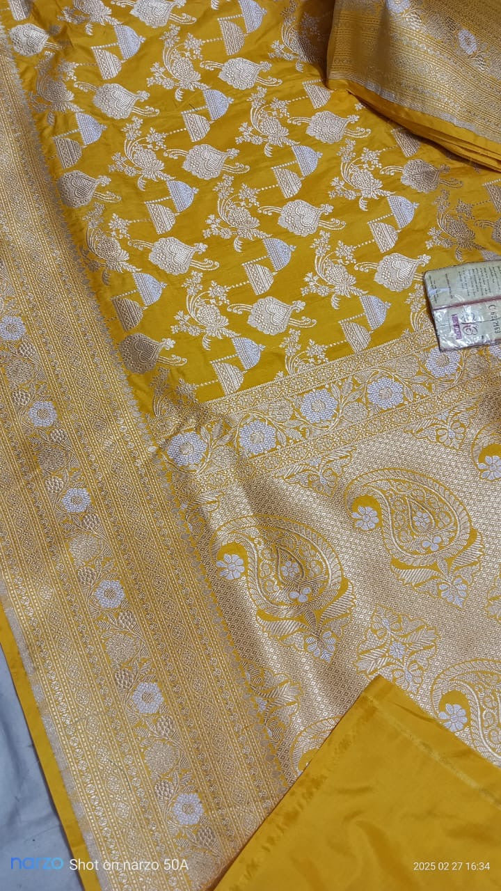 Bumblebee Banarasi Pure Katan Silk Sona Rupa Saree