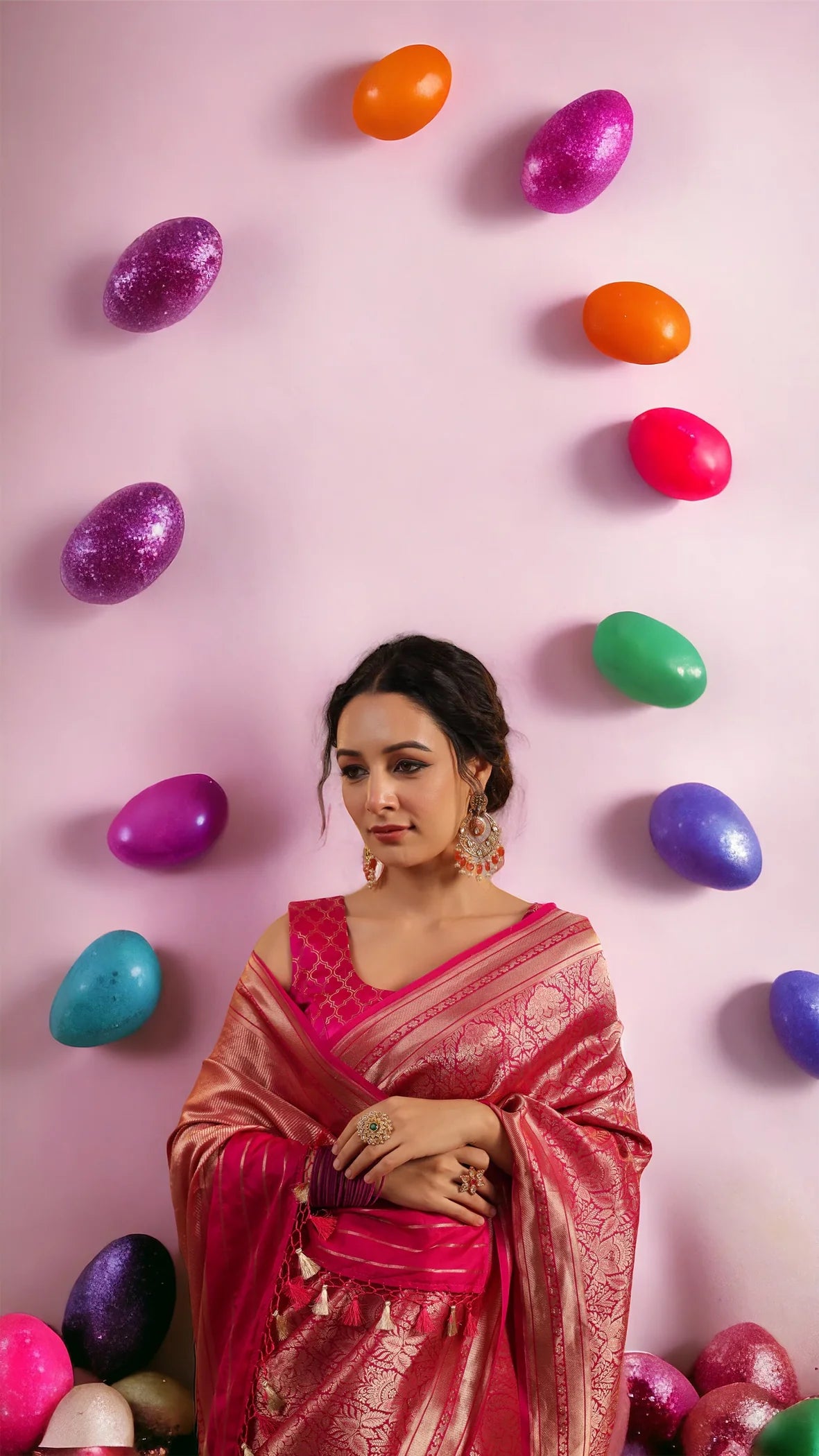 Ruby Banarasi Pure Katan Silk Pattu Brocade Saree