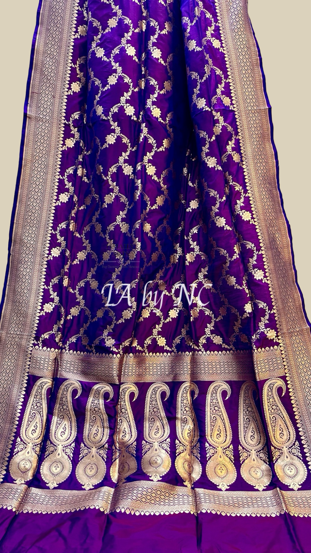 Grape Banarasi Pure Katan Silk Pattu Saree