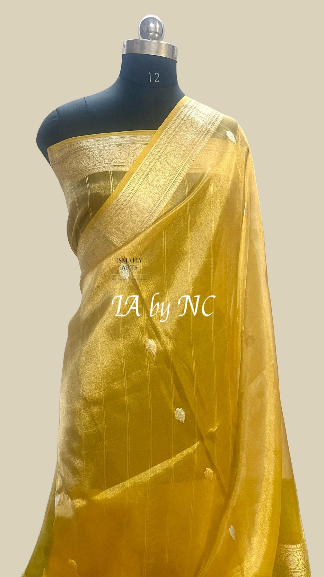 Goldenrod Banarasi Pure Tissue Silk Sona Rupa Kadwa Saree