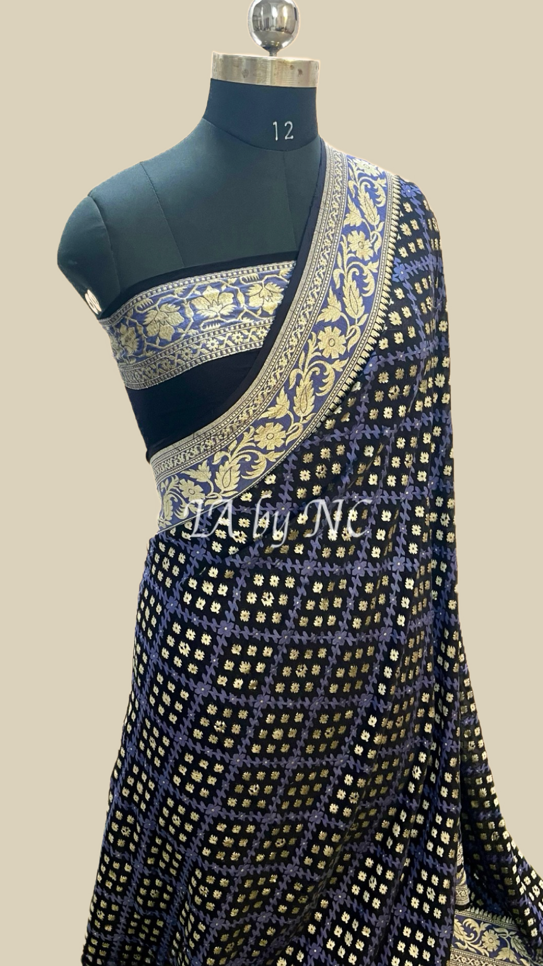 Black Banarasi Pure Khaddi Georgette Saree