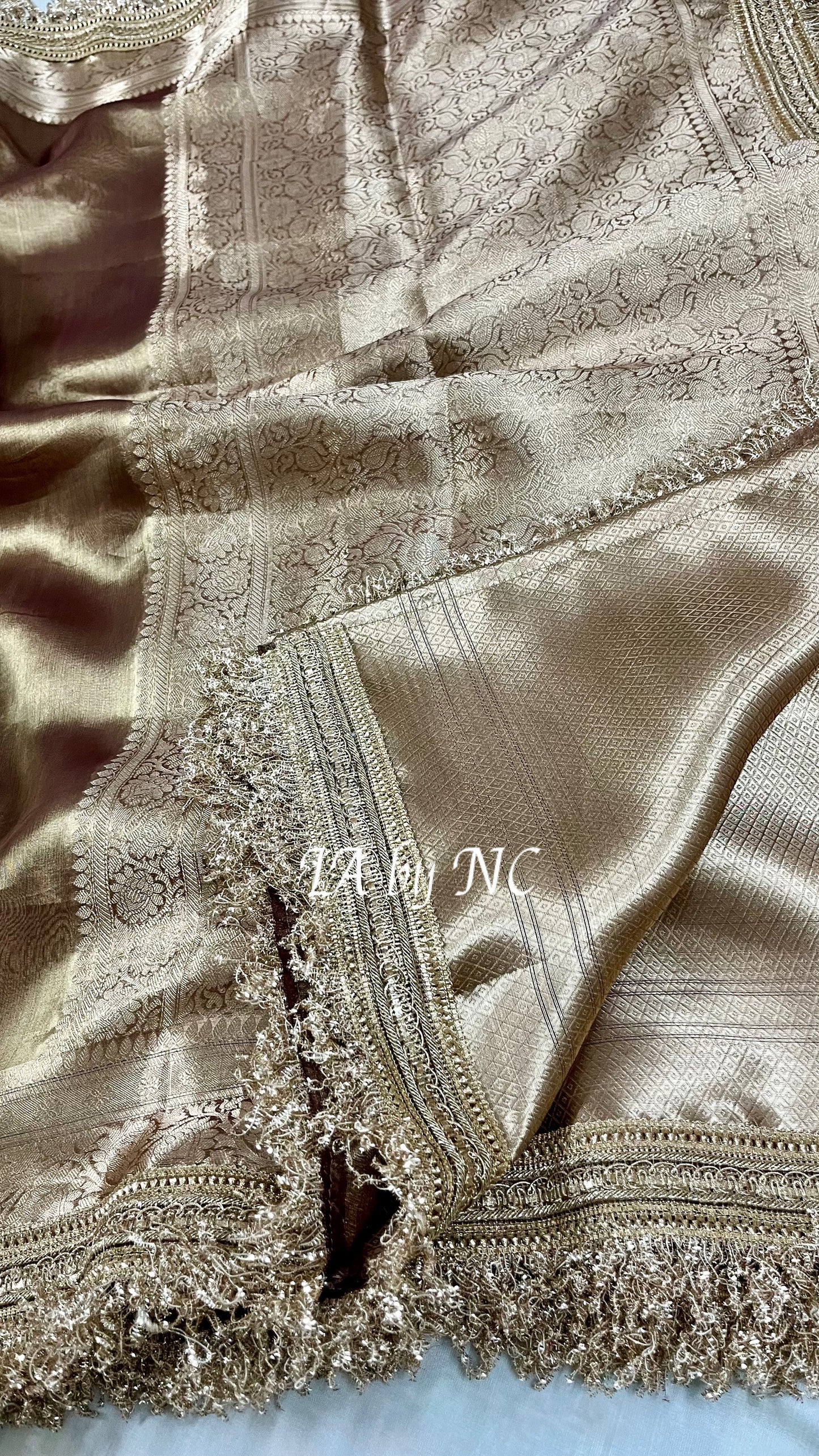 Walnut Banarasi Pure Tissue Silk Saree