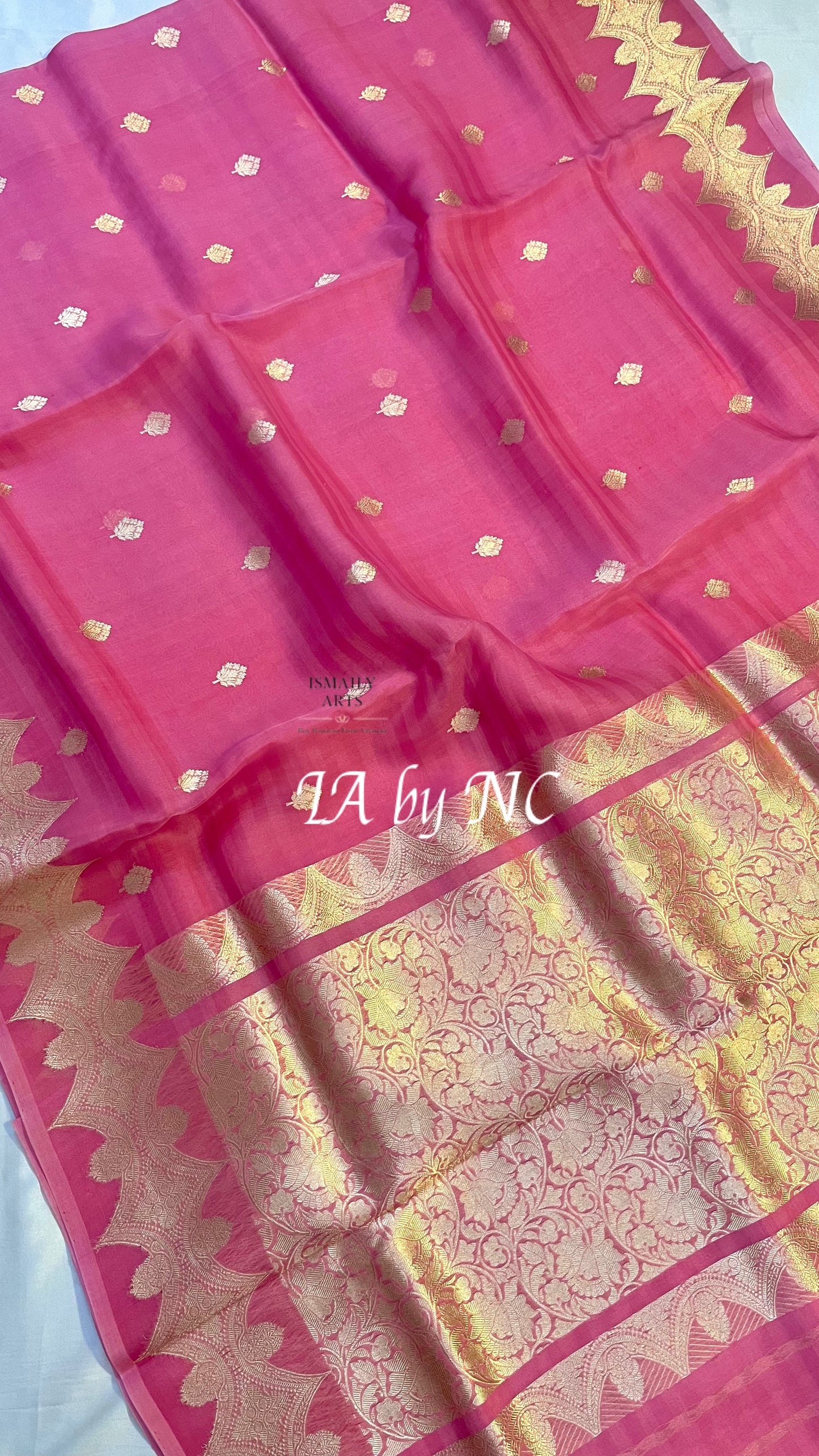 French Banarasi Pure Kora Silk Kadwa Saree