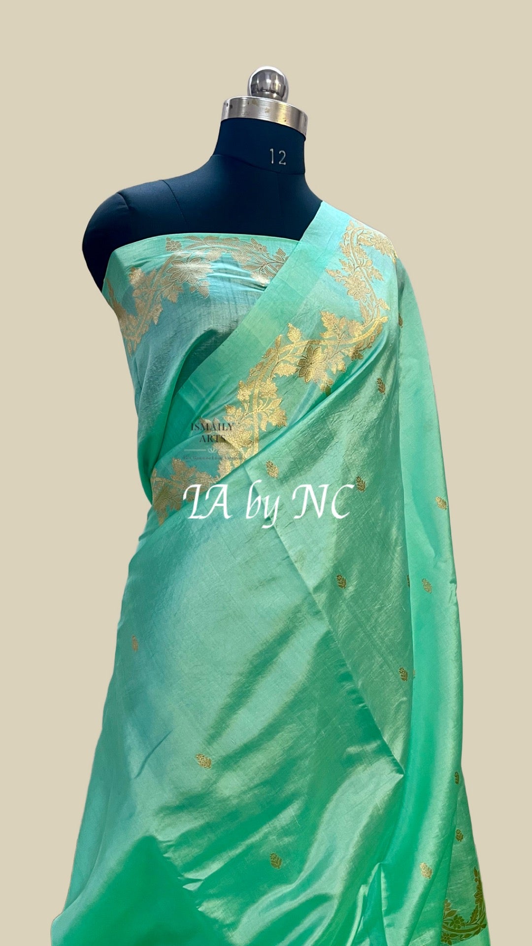 Turquoise Banarasi Pure Katan Silk Mango Kadwa Saree