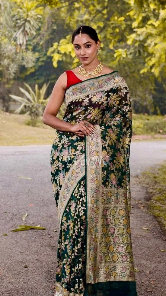 Sacramento Banarasi Pure Khaddi Georgette Saree
