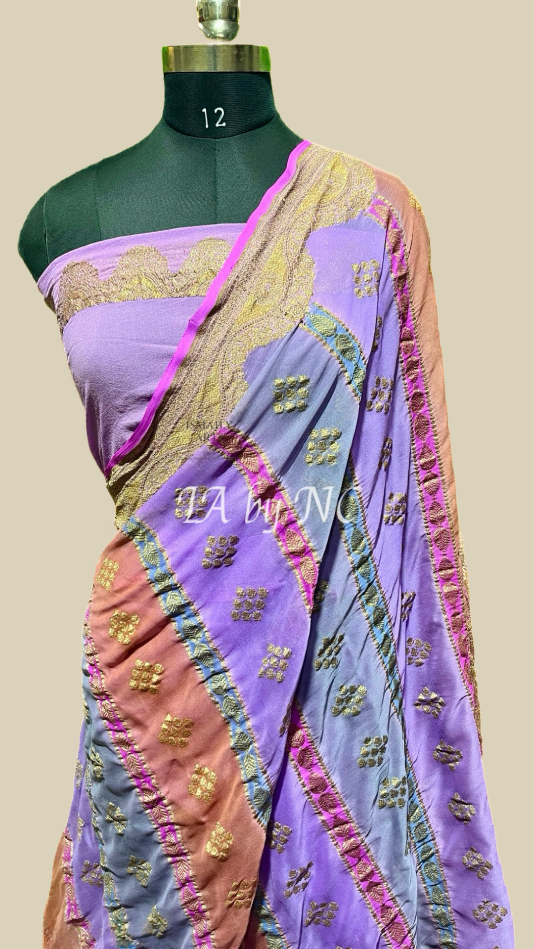 Amethyst Banarasi Pure Khaddi Georgette Saree