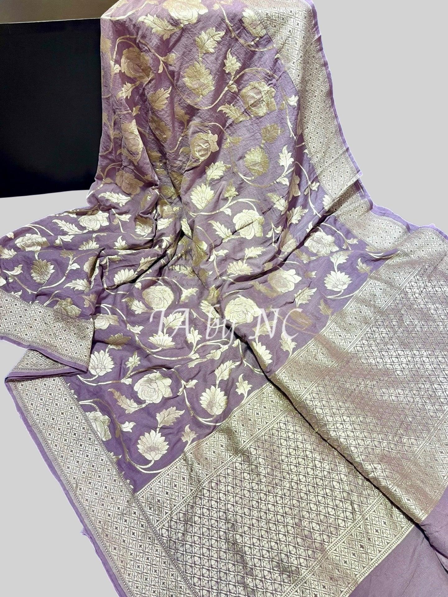 African Banarasi Pure Khaddi Munga Saree