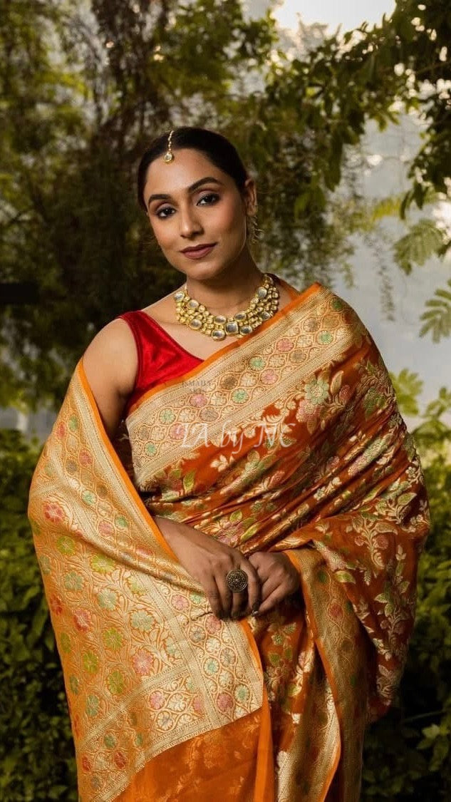 Honey Banarasi Pure Khaddi Georgette Saree