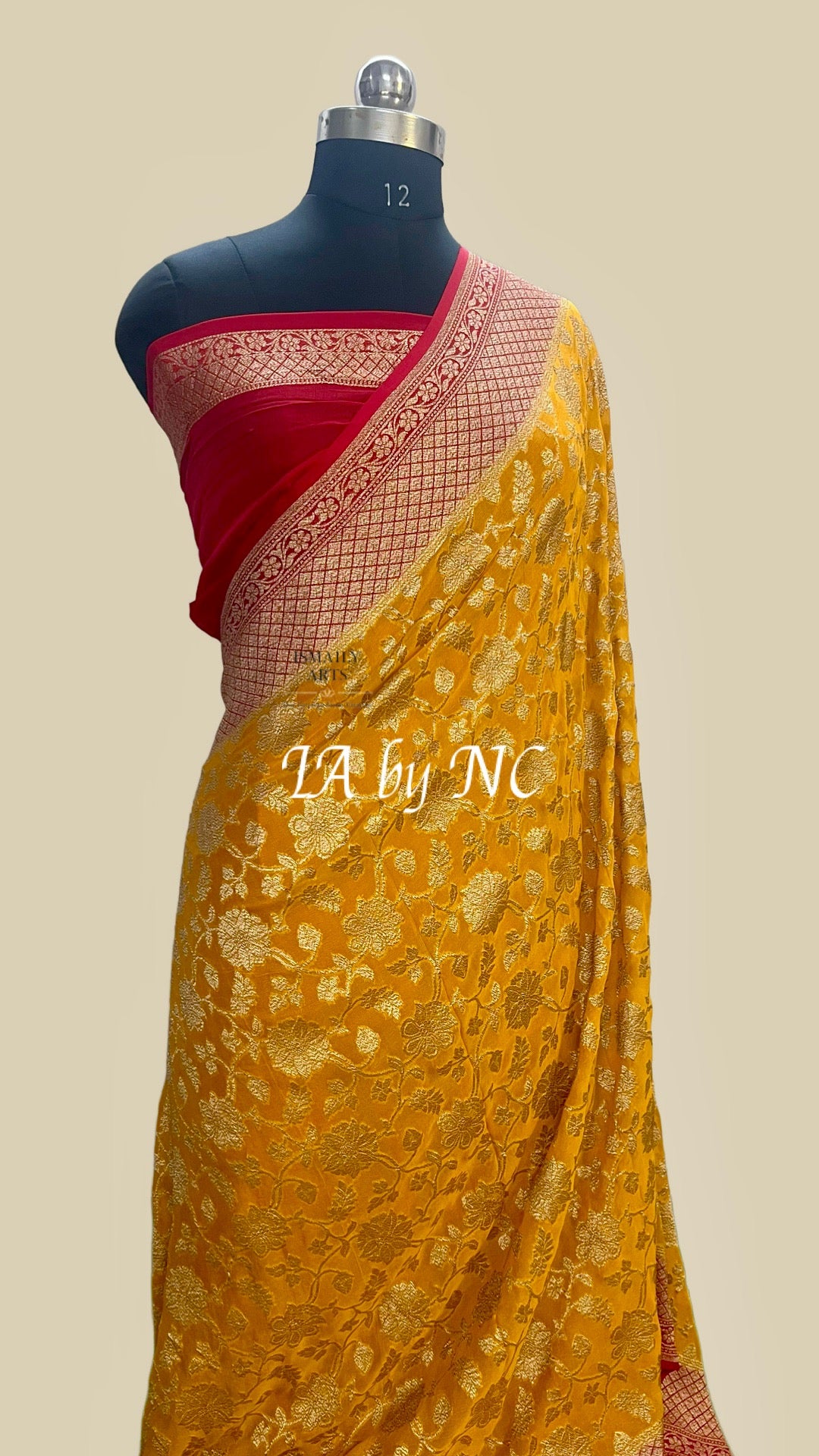 Gold Banarasi Pure Khaddi Georgette Saree