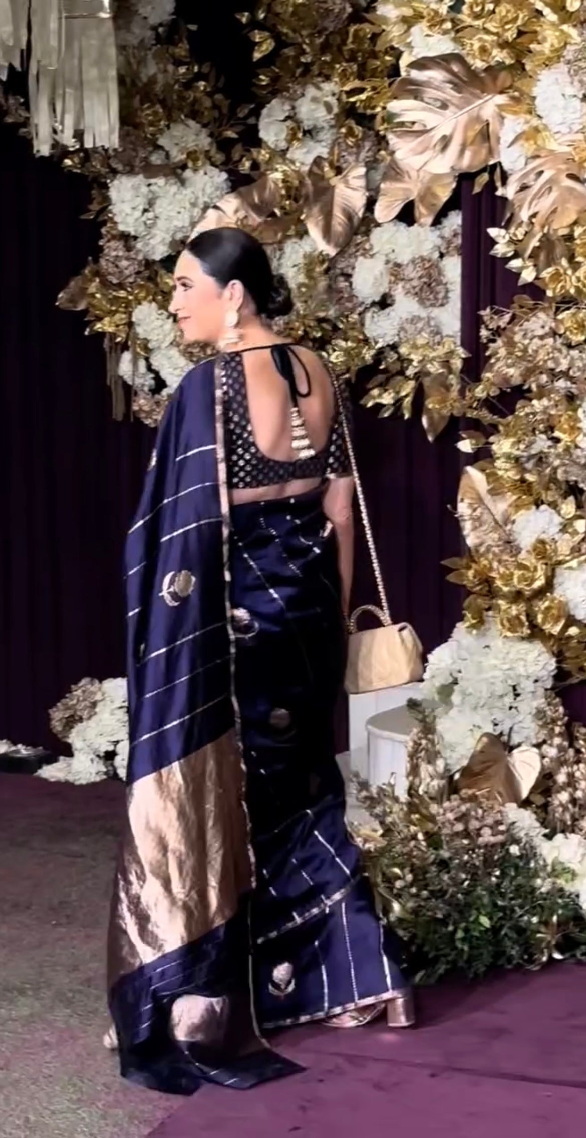 Karishma Kapoor inspired Space Banarasi Pure Katan Silk Raw Mango Kadwa Saree
