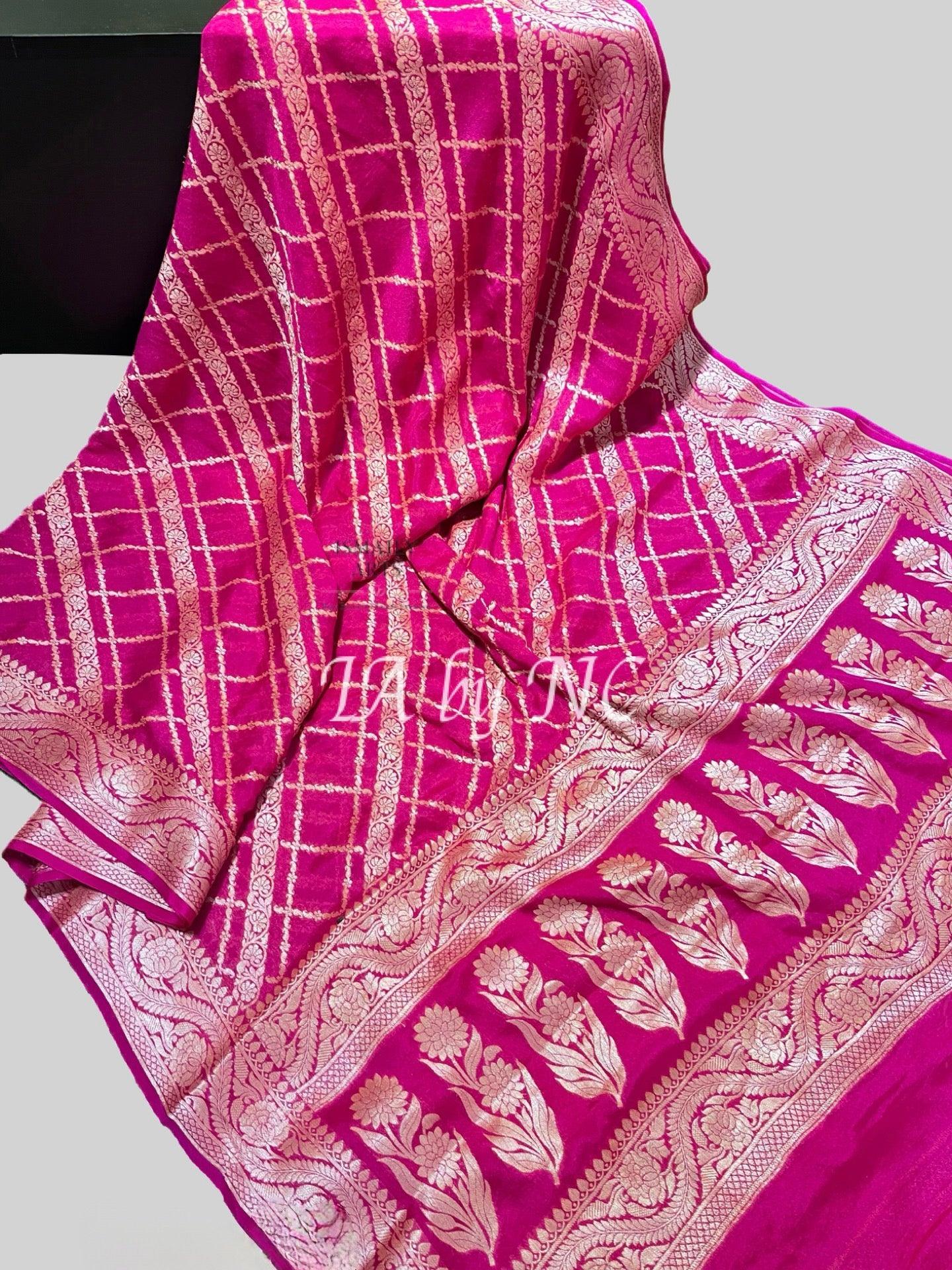 Rani Banarasi Pure Chiffon Georgette Saree