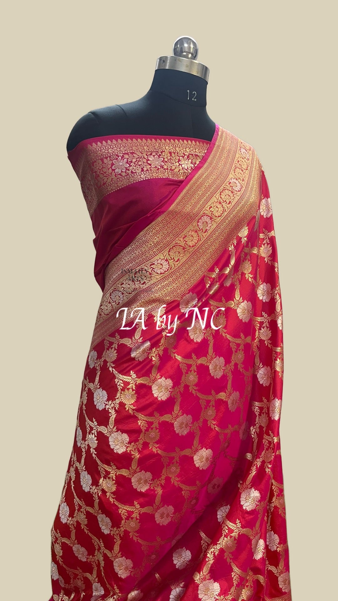 Cerise Banarasi Pure Katan Silk Pattu Sona Rupa Saree