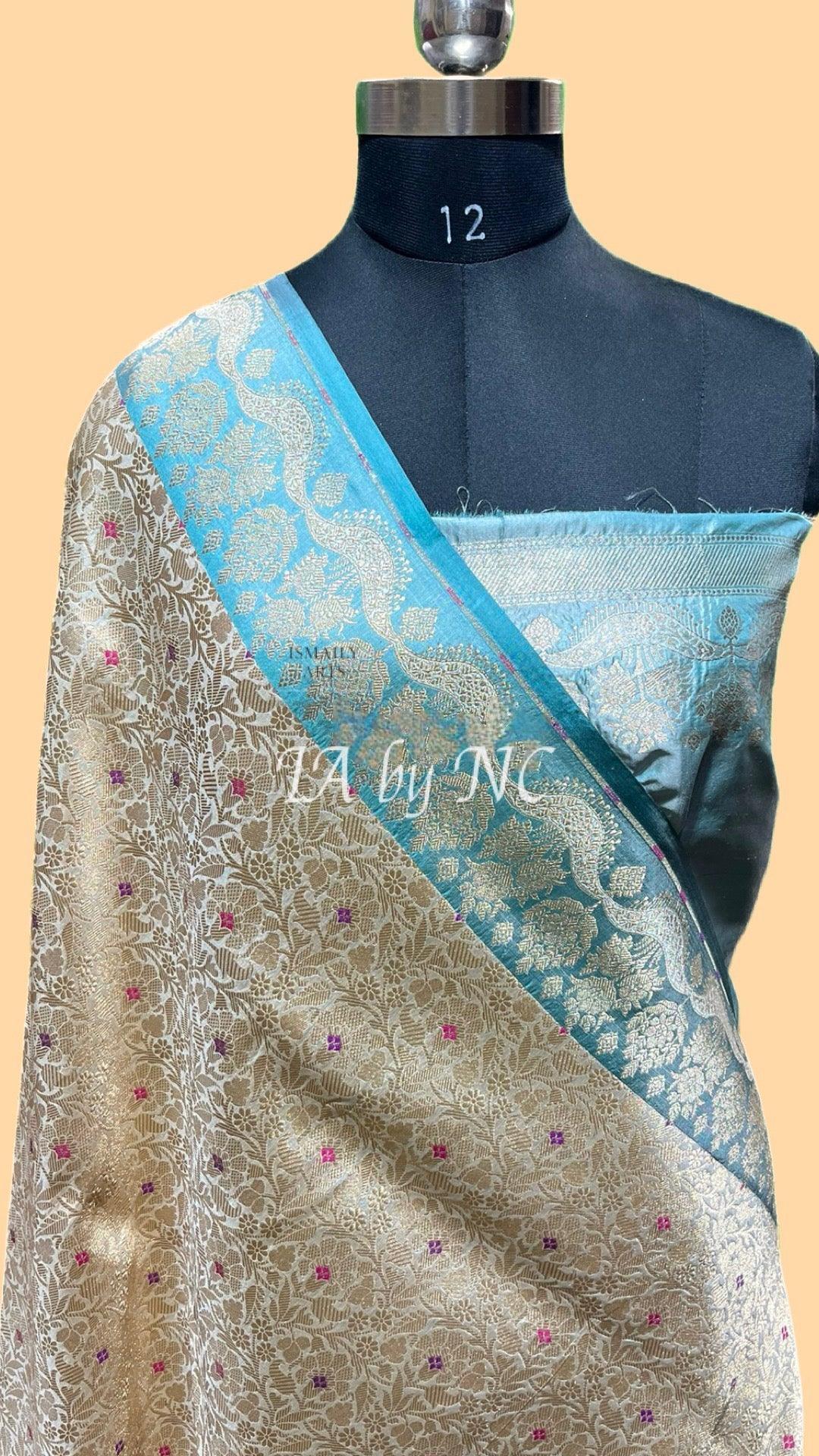 Beige Banarasi Pure Katan Silk Pattu Saree
