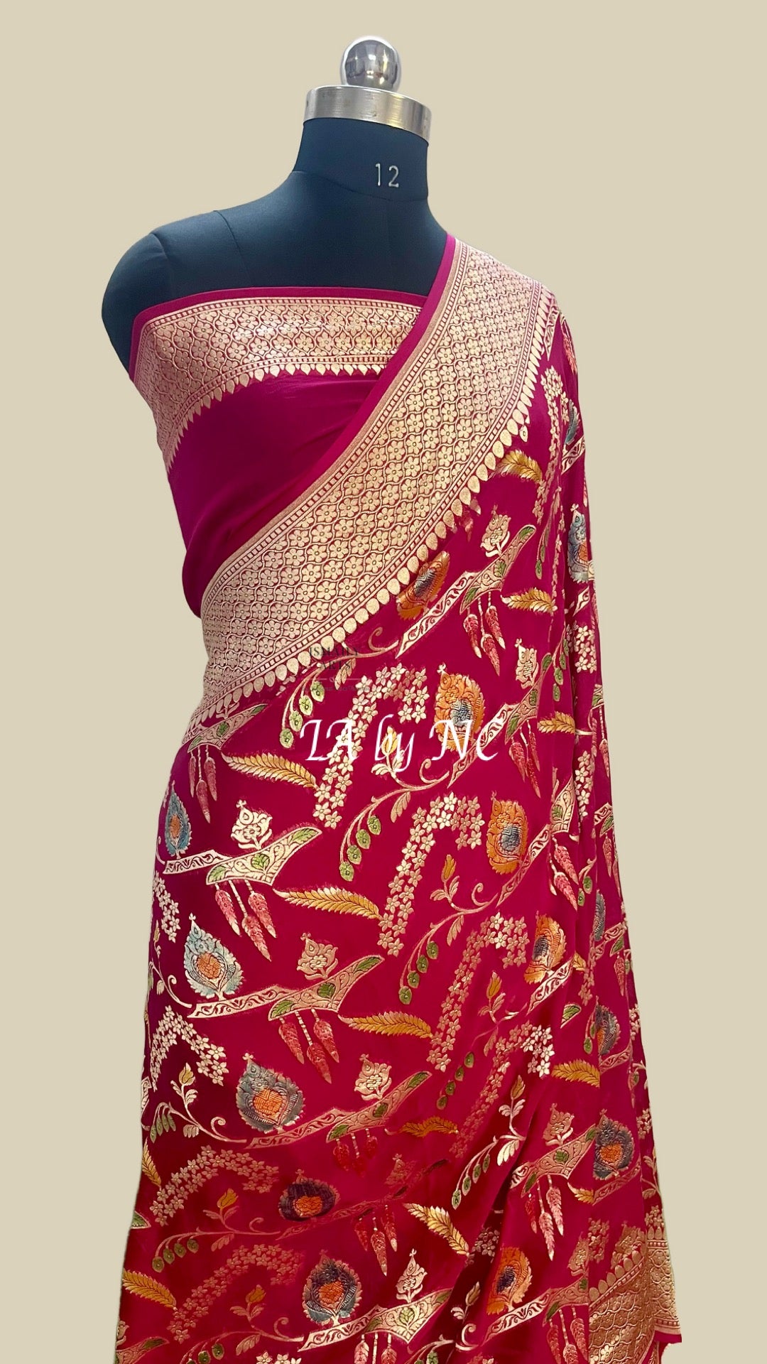 Mulberry Banarasi Pure Khaddi Georgette Saree