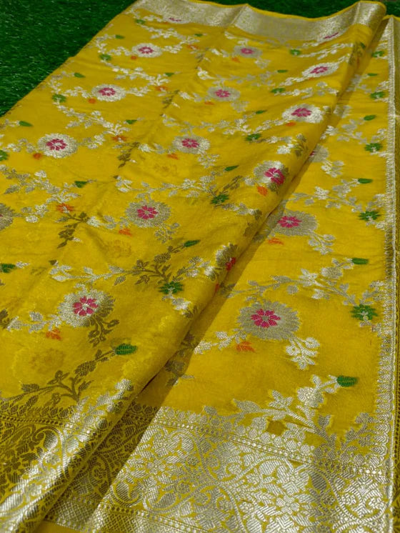Banarasi Blend Khaddi Georgette Meena Saree