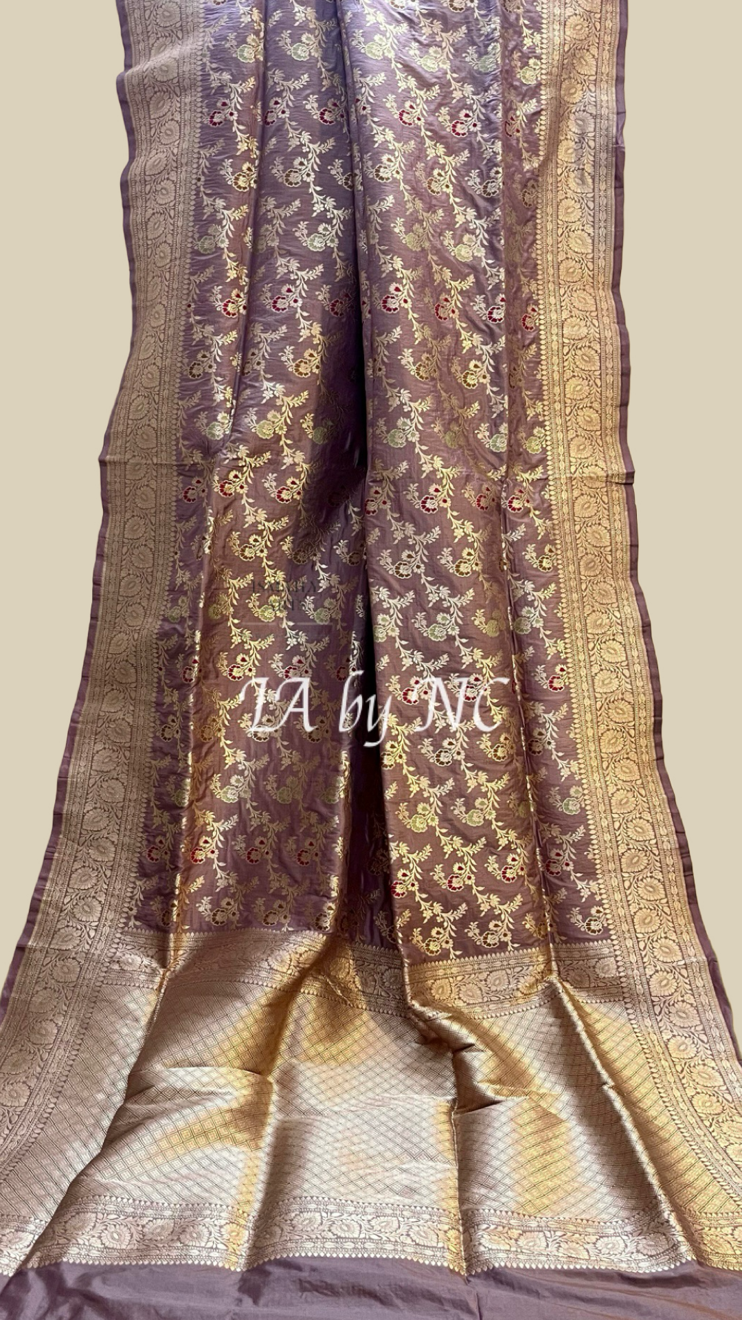 Mauve Banarasi Pure Katan Silk Meenakari Pattu Saree