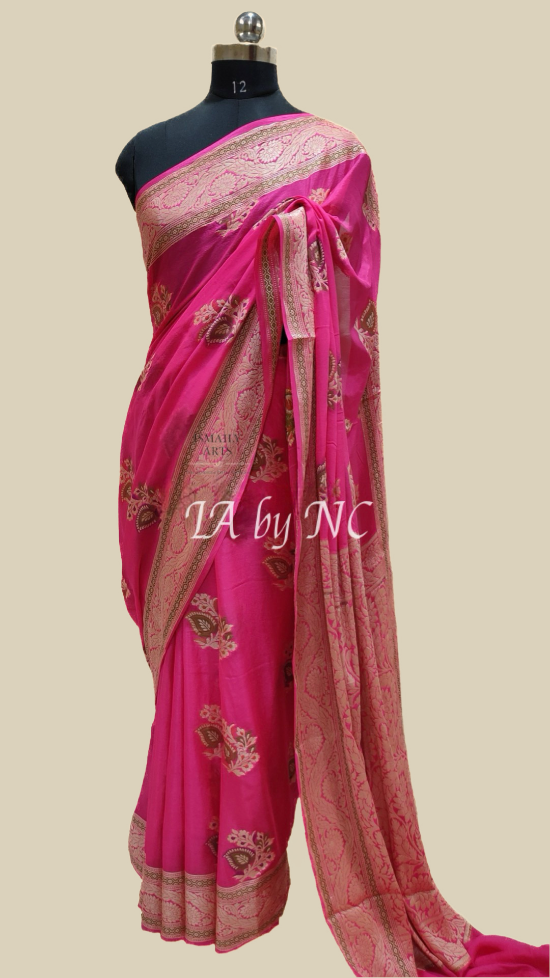 Ruby Banarasi Pure Chiffon Georgette Saree