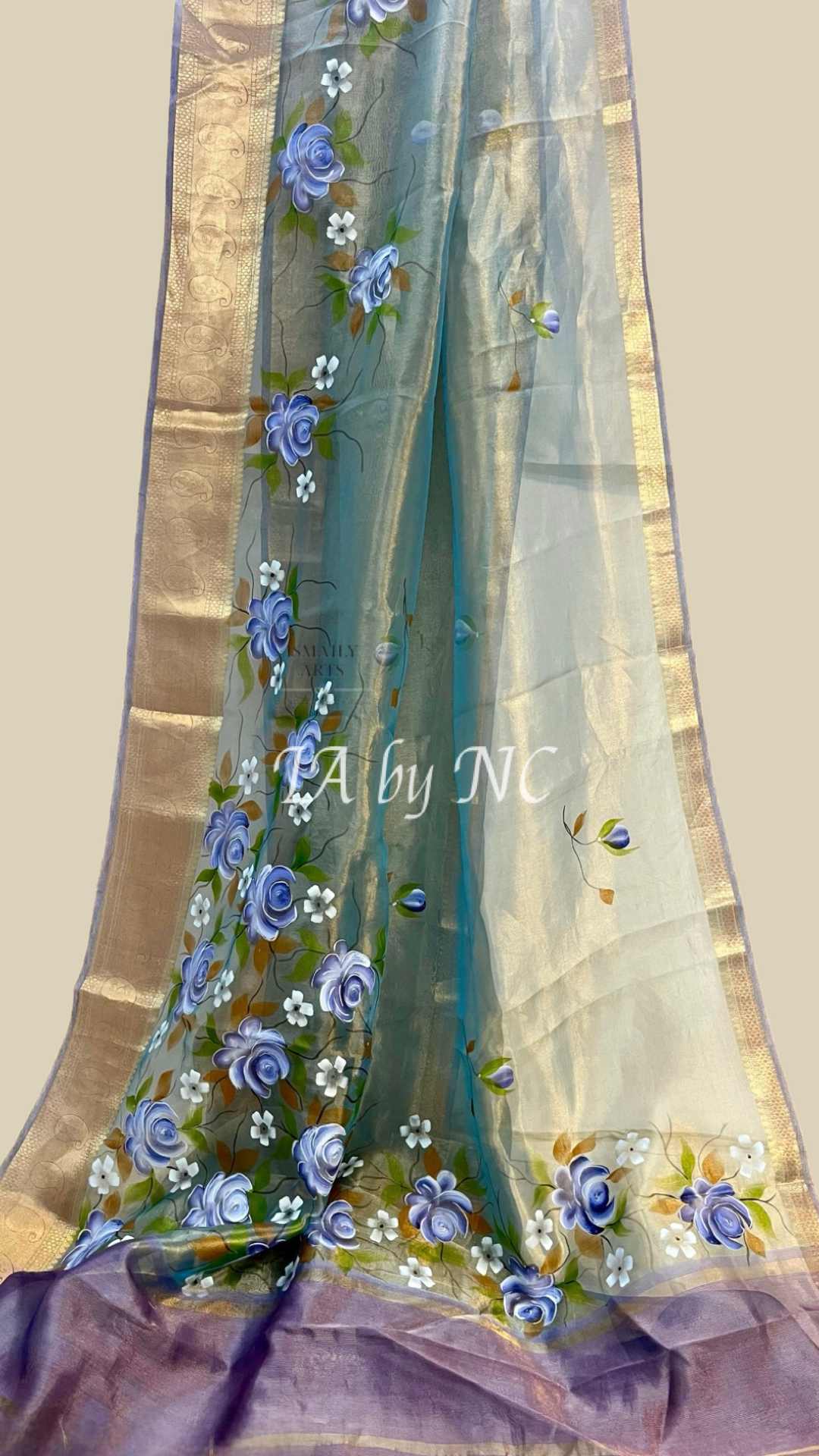 Teal Banarasi Pure Tissue Silk Saree