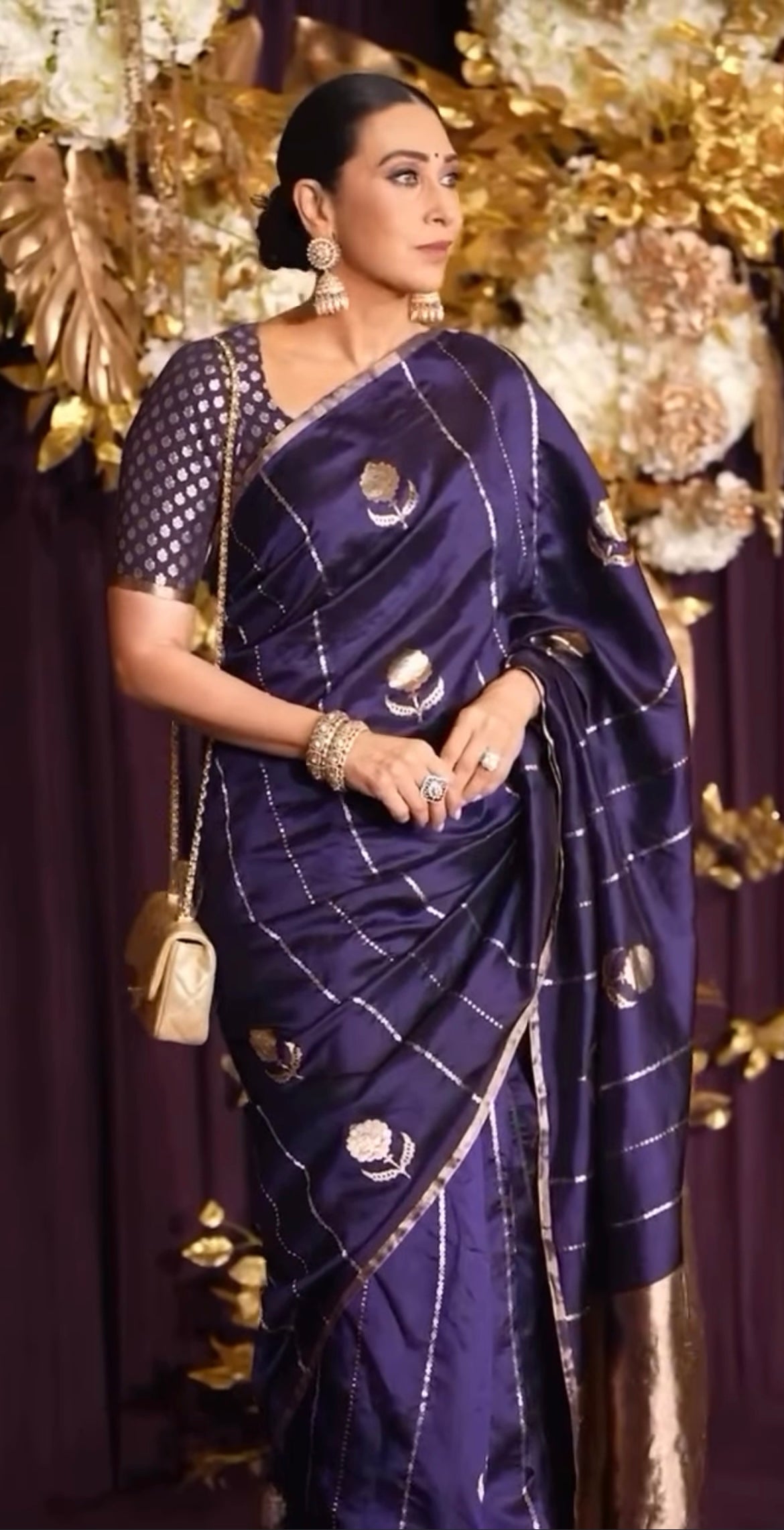 Karishma Kapoor inspired Space Banarasi Pure Katan Silk Raw Mango Kadwa Saree