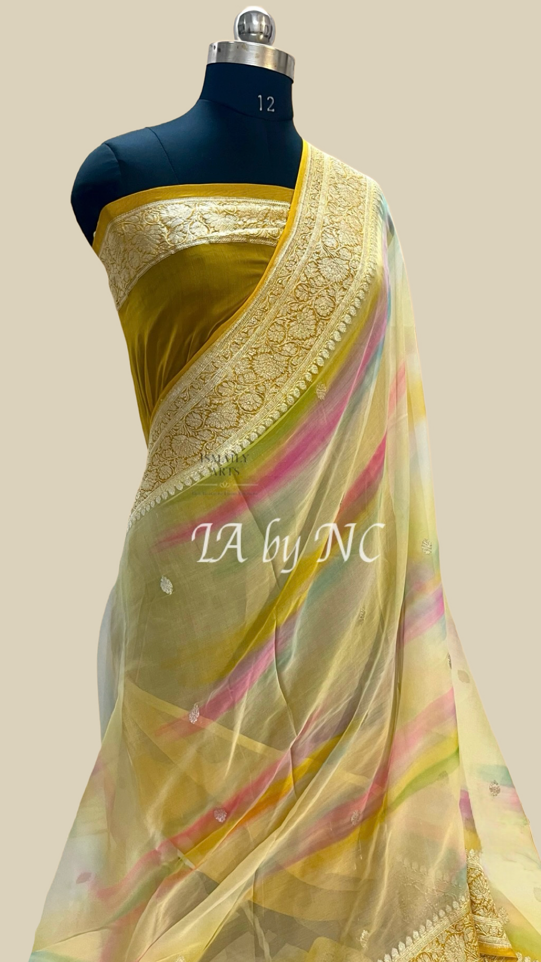 Dijon Banarasi Pure Khaddi Georgette Kadwa Saree
