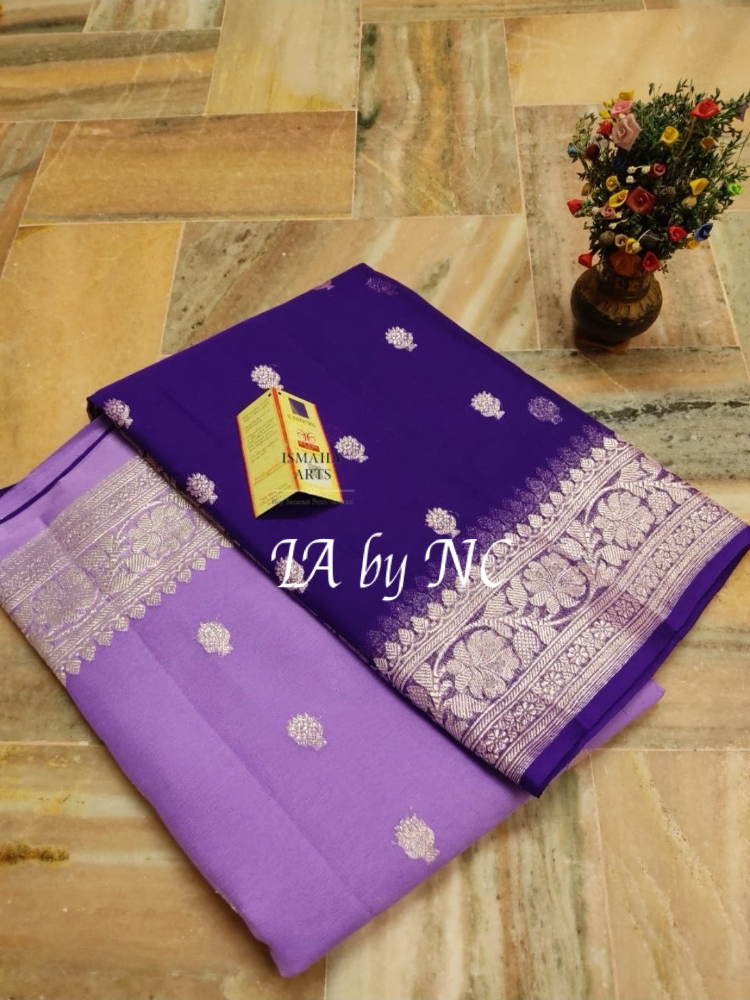 Purple Banarasi Pure Khaddi Georgette Kadwa Saree