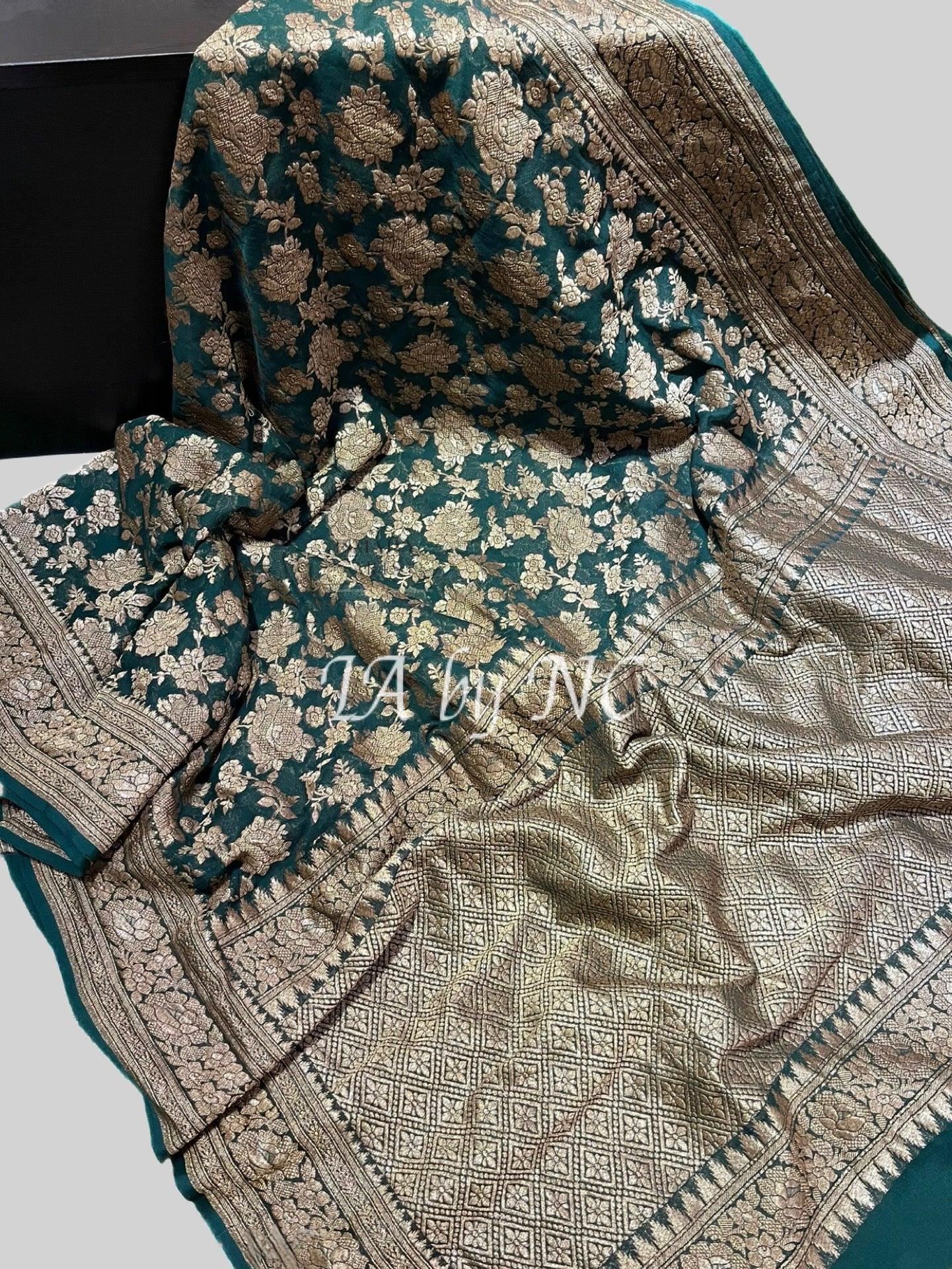 Sacramento Banarasi Pure Khaddi Georgette Saree