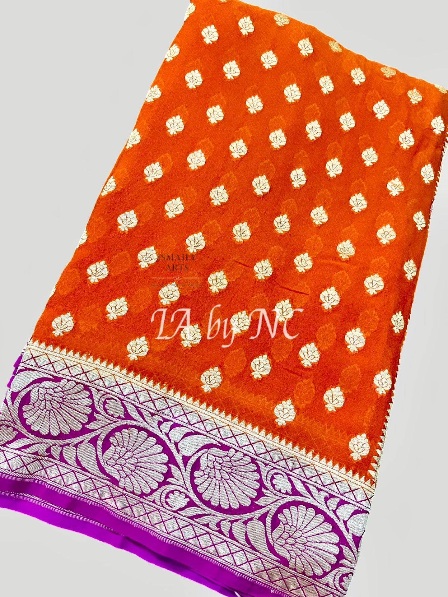 Tiger Banarasi Pure Khaddi Georgette Saree