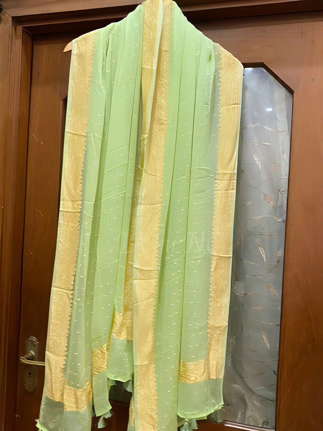Mint Banarasi Pure Khaddi Georgette Dupatta