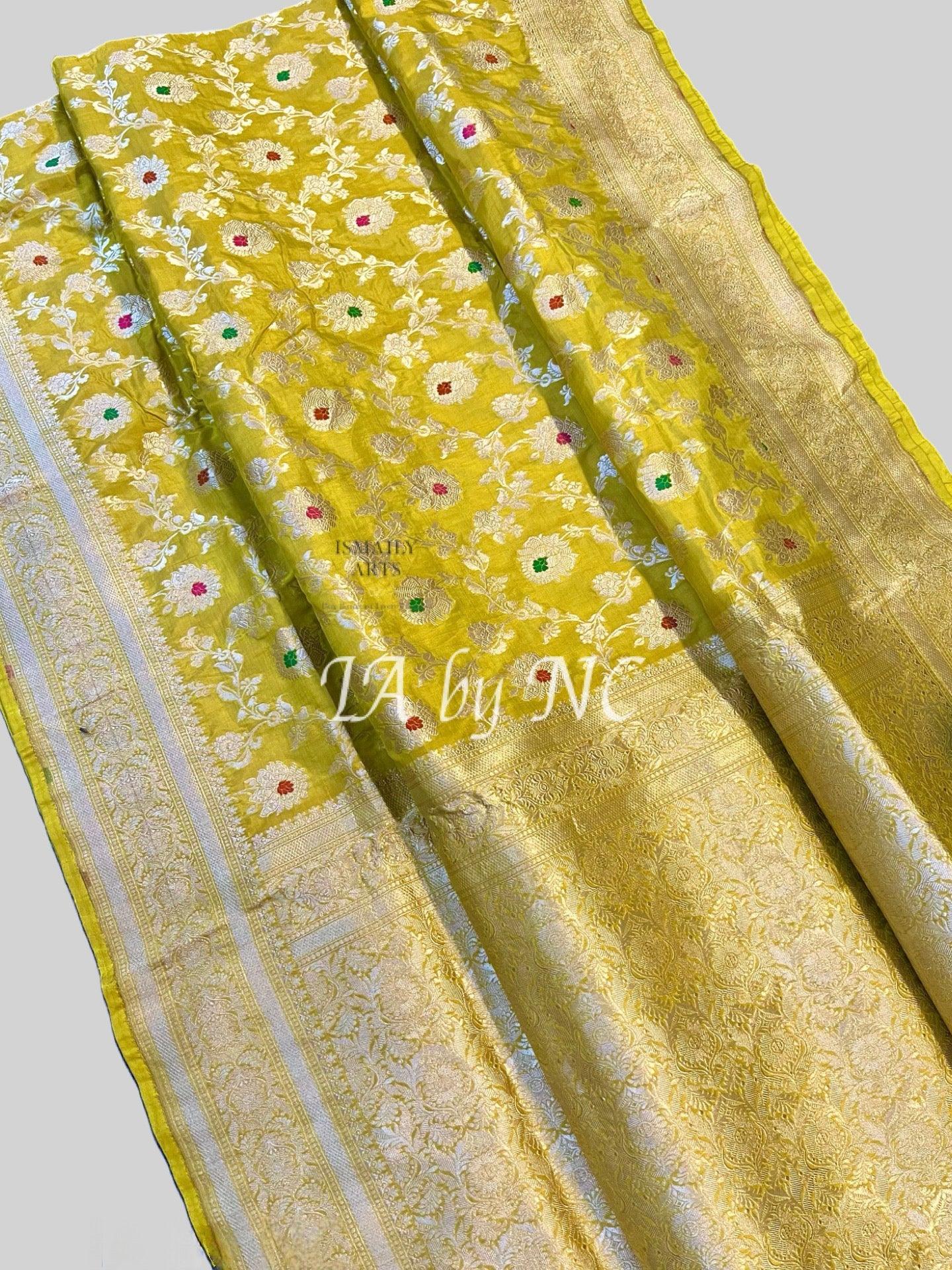 Cyber Banarasi Pure Katan Silk Meenakari Pattu Saree