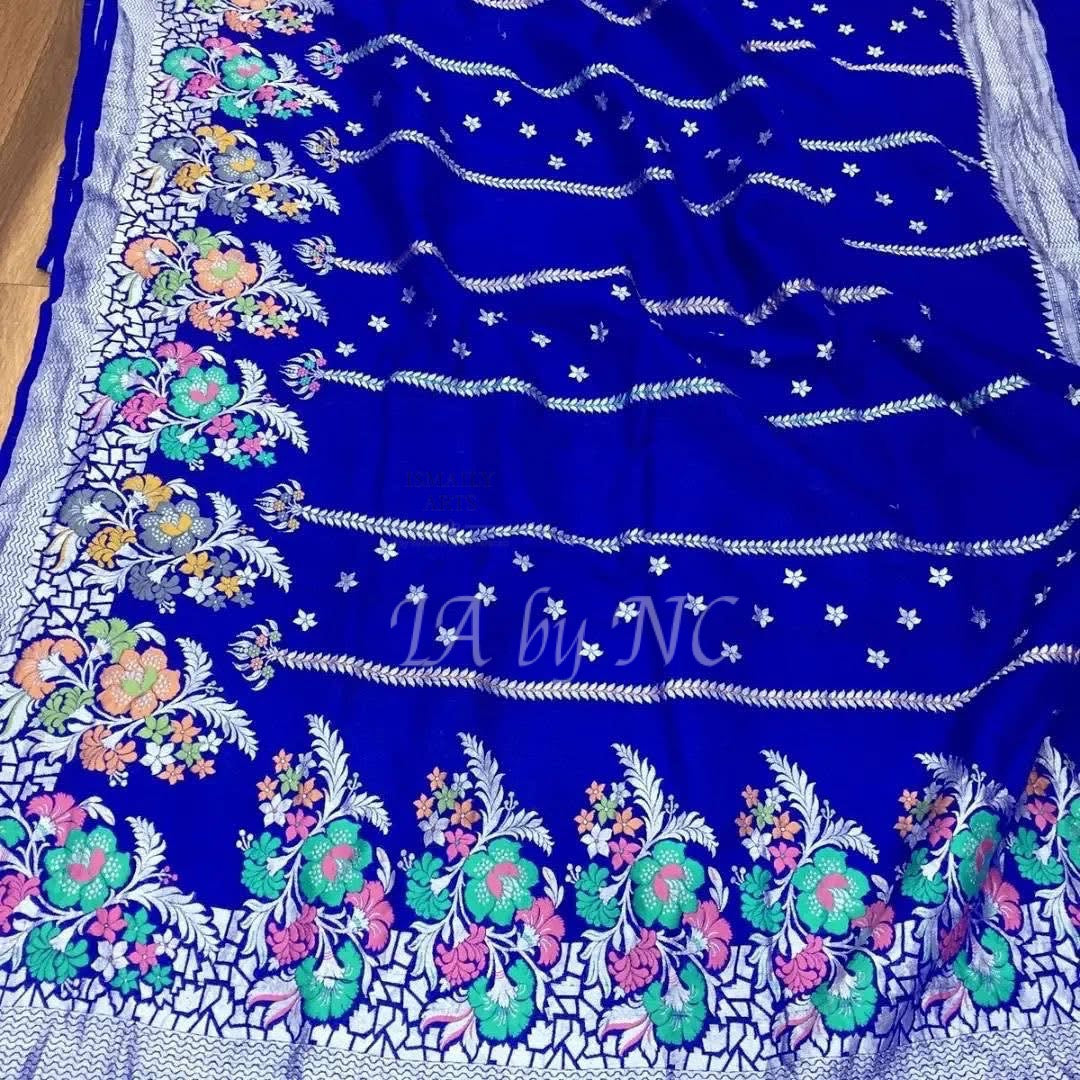 Royal Banarasi Pure Khaddi Tussar Georgette Paithani Saree