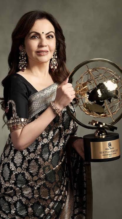 Nita Ambani Black Banarasi Pure Katan Silk Pattu Sona Rupa Saree