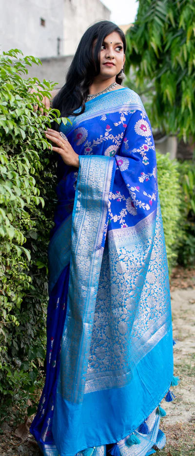 Banarasi Blend Khaddi Georgette Meena Saree