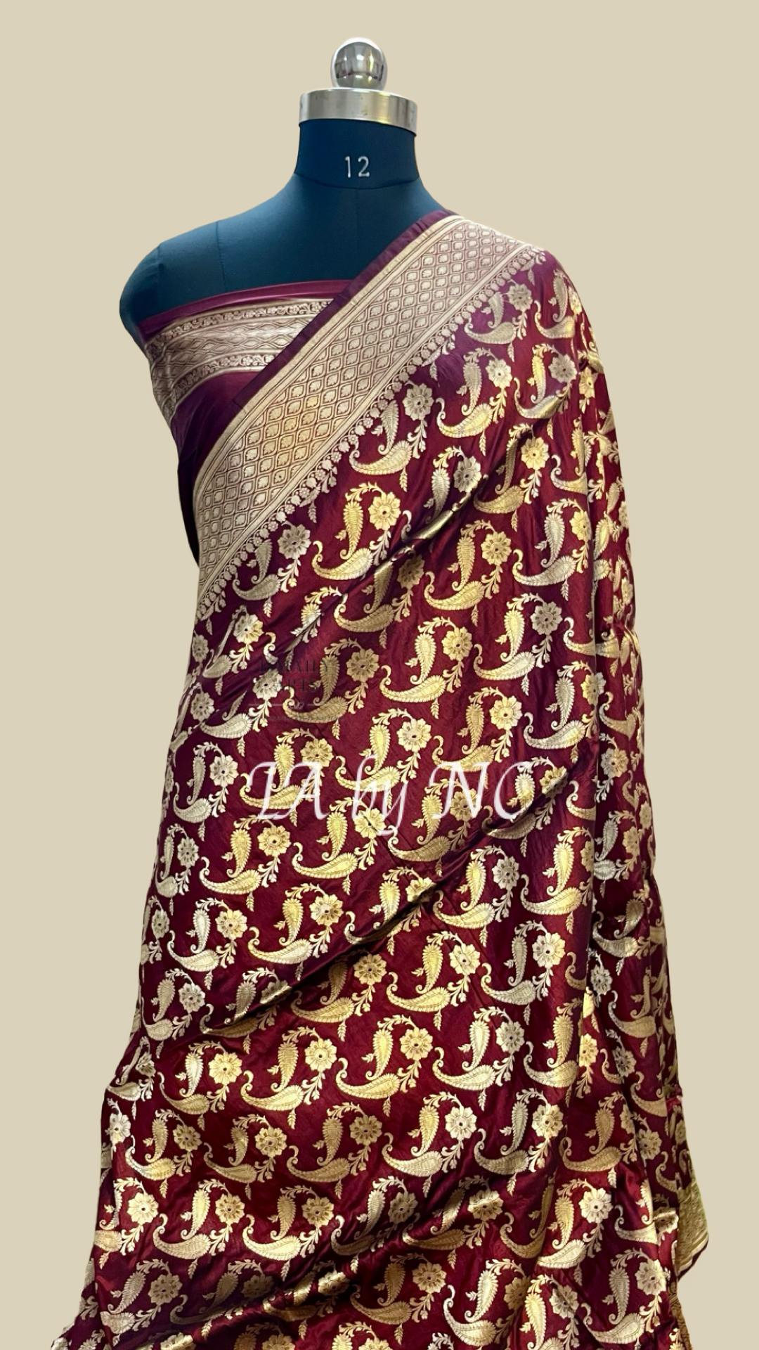 Mahogany Banarasi Pure Katan Silk Pattu Saree