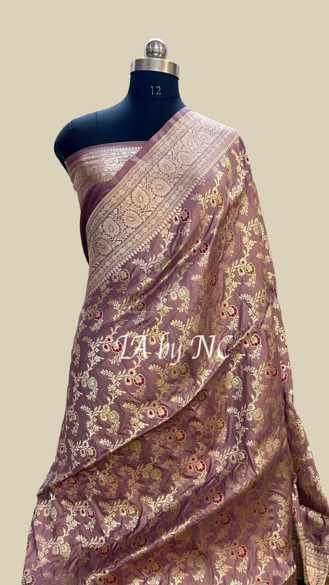 Mauve Banarasi Pure Katan Silk Meenakari Pattu Saree