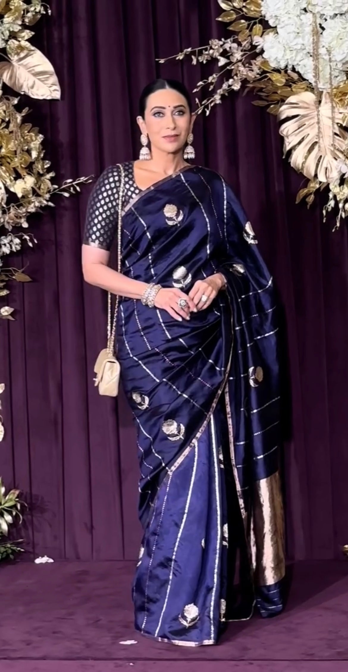 Karishma Kapoor inspired Space Banarasi Pure Katan Silk Raw Mango Kadwa Saree