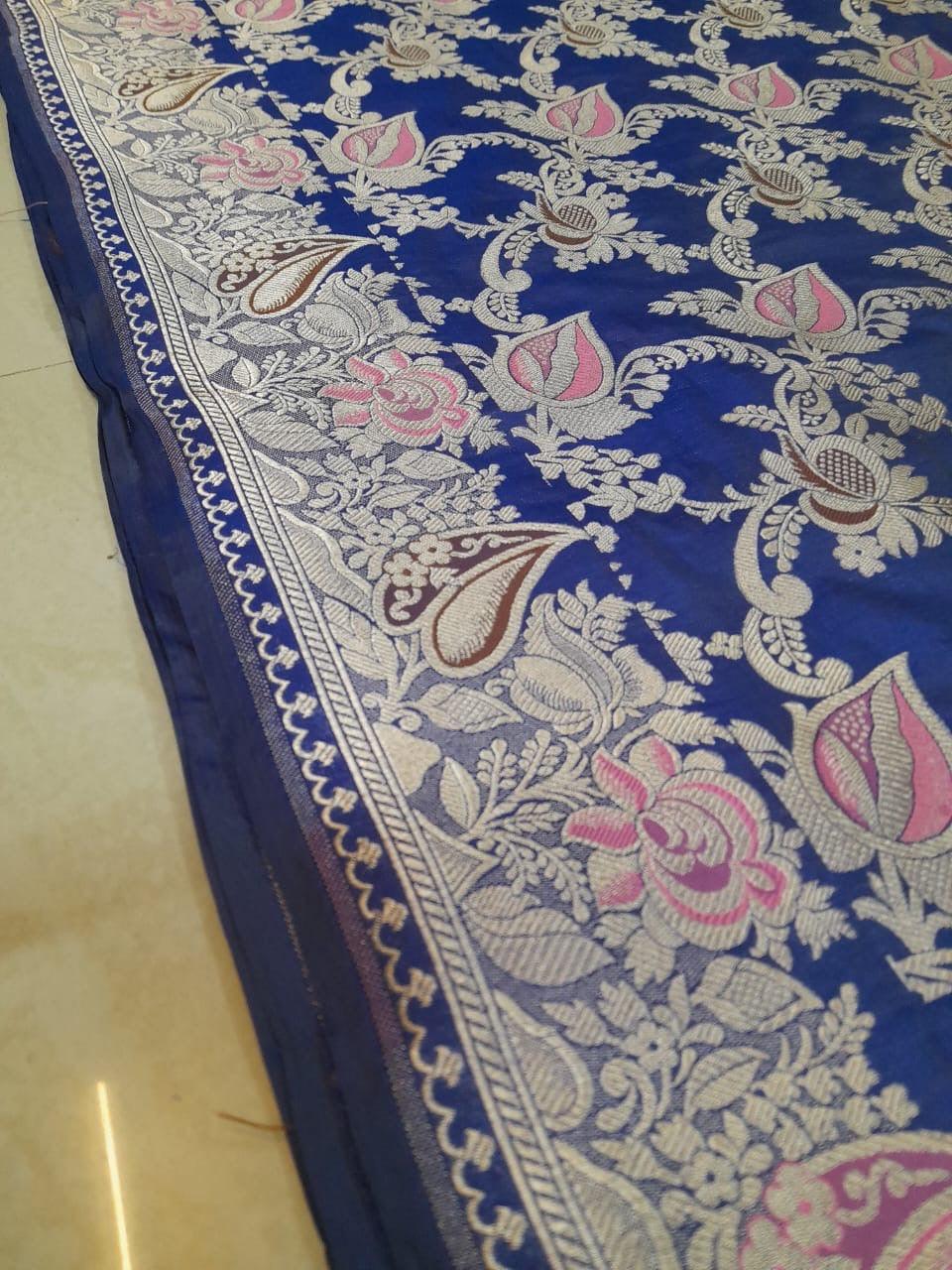 Deepika Padukone Royal Banarasi Pure Katan Silk Tilfi Meenakari Pattu Saree
