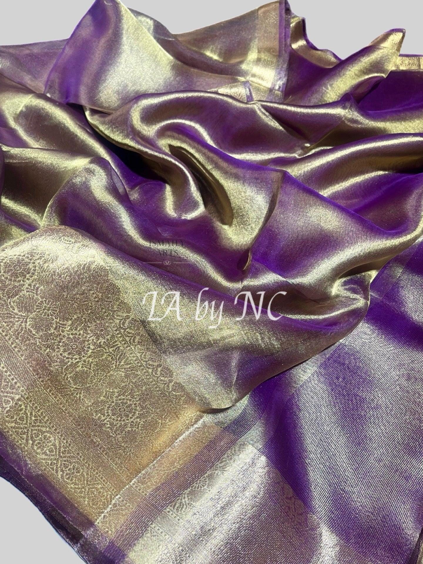 Grape Banarasi Pure Tissue Silk Saree