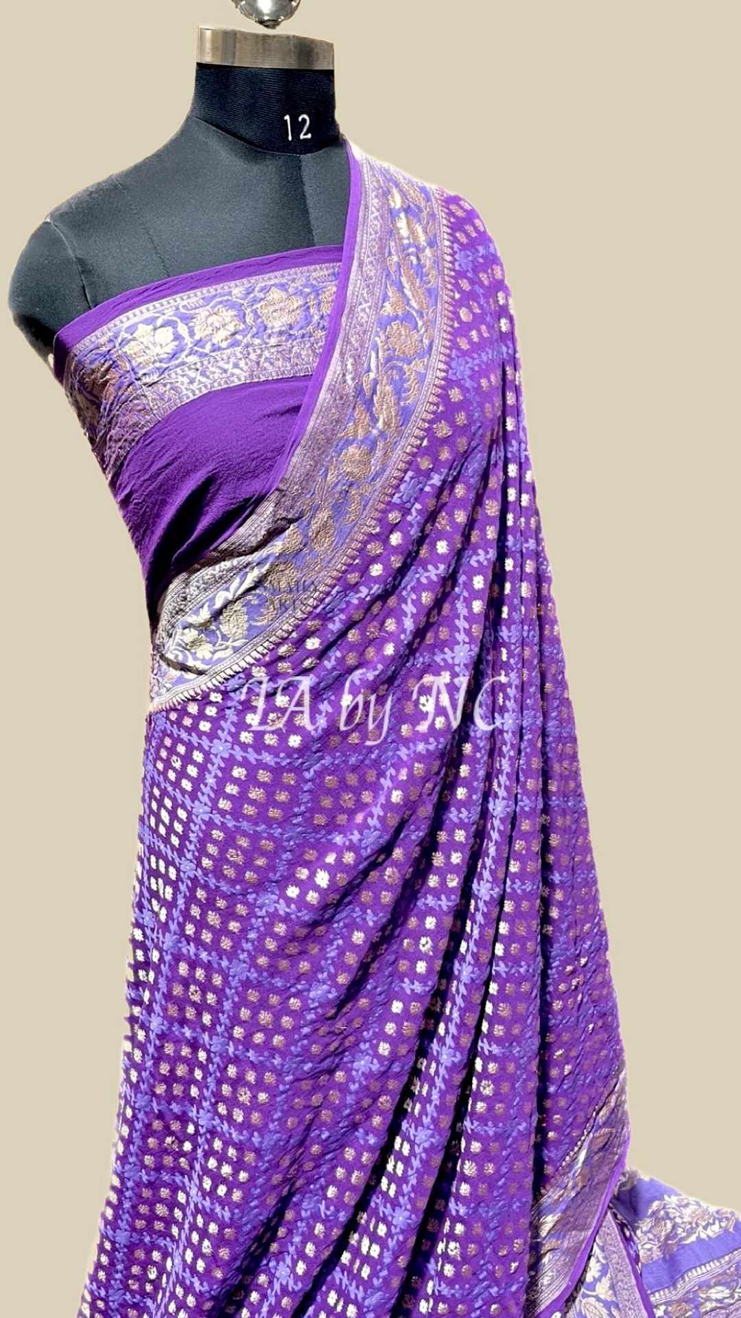 Grape Banarasi Pure Khaddi Georgette Saree